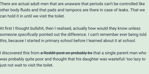 Mumsnet Dads don't know that women can't control period blood flow