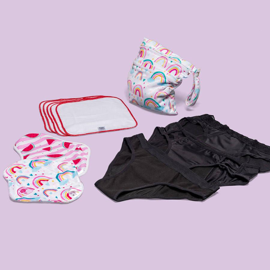 Period Starter Kit with period pants & cloth sanitary pads