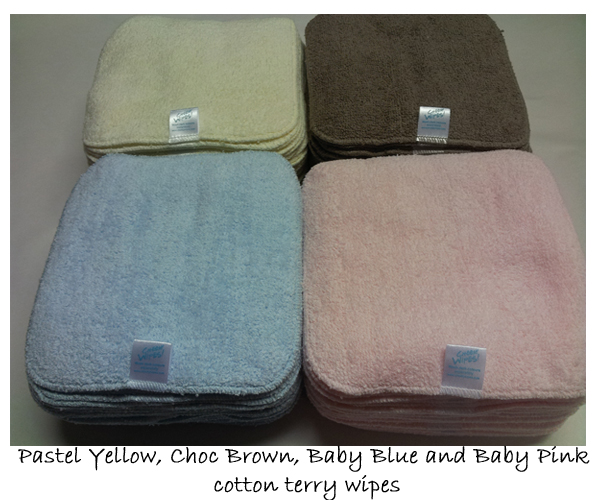 Pastel Coloured Reusable Baby Wipes