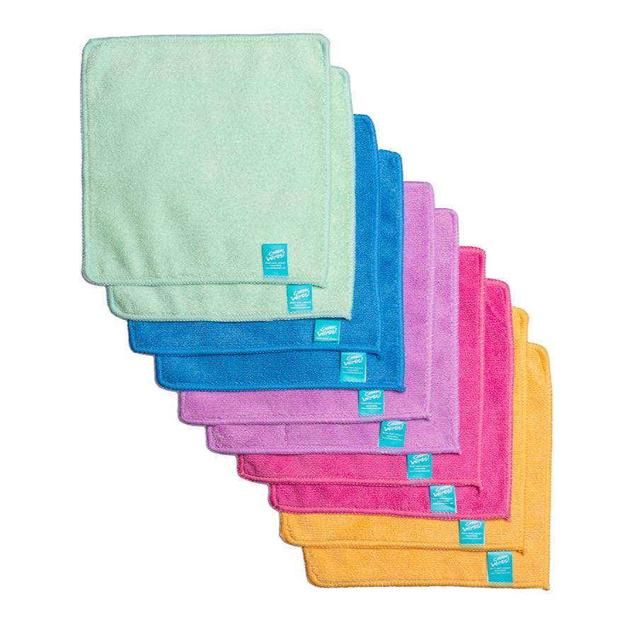 Multipurpose Microfibre Washable Cleaning Wipes - 10 pack - 20cm x 20cm