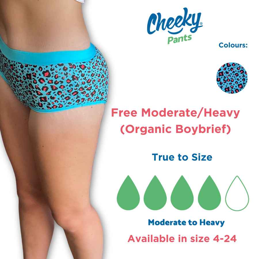 Feeling Free - Boybrief Style Mid-rise Period Pants-Organic Cotton-Prints