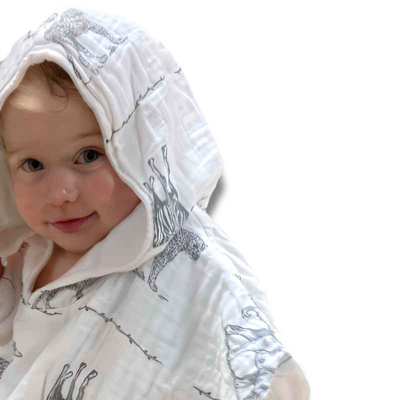 Childrens Towelling Bath Robe With Hood