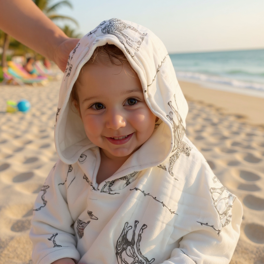 Child Bath Robe Childrens Towelling Bath Robe With Hood | Cheeky Wipes