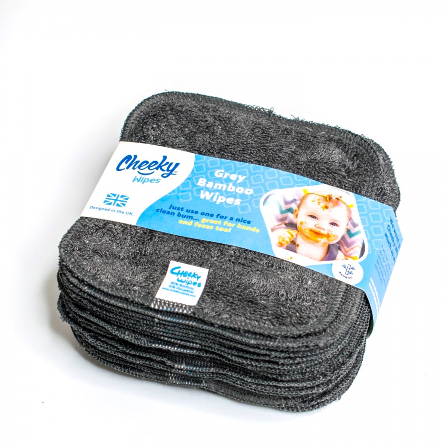 Reusable Bamboo Wipes - Grey - Faces or Bums