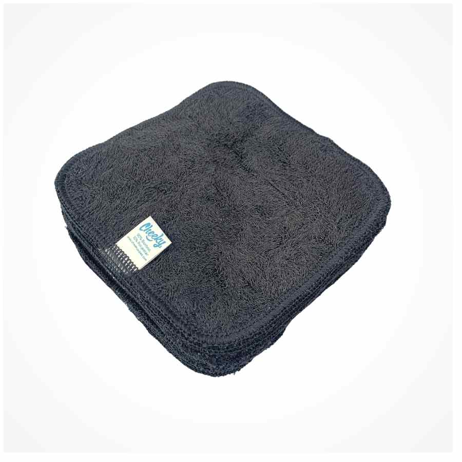 Reusable Bamboo Face Wipes Grey Coloured Cheeky Wipes