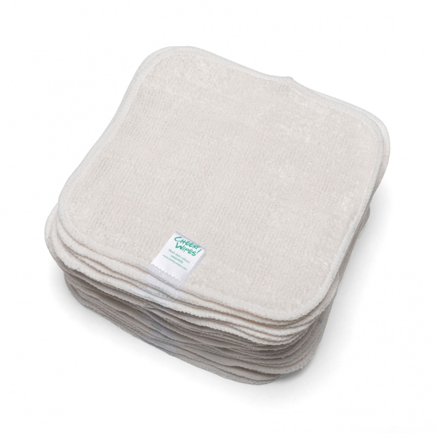 Natural Bamboo Terry Wipes - Washable, Reusable
