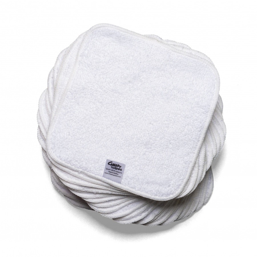 ORGANIC WHITE Cotton Terry Cloth Washable Baby Wipes